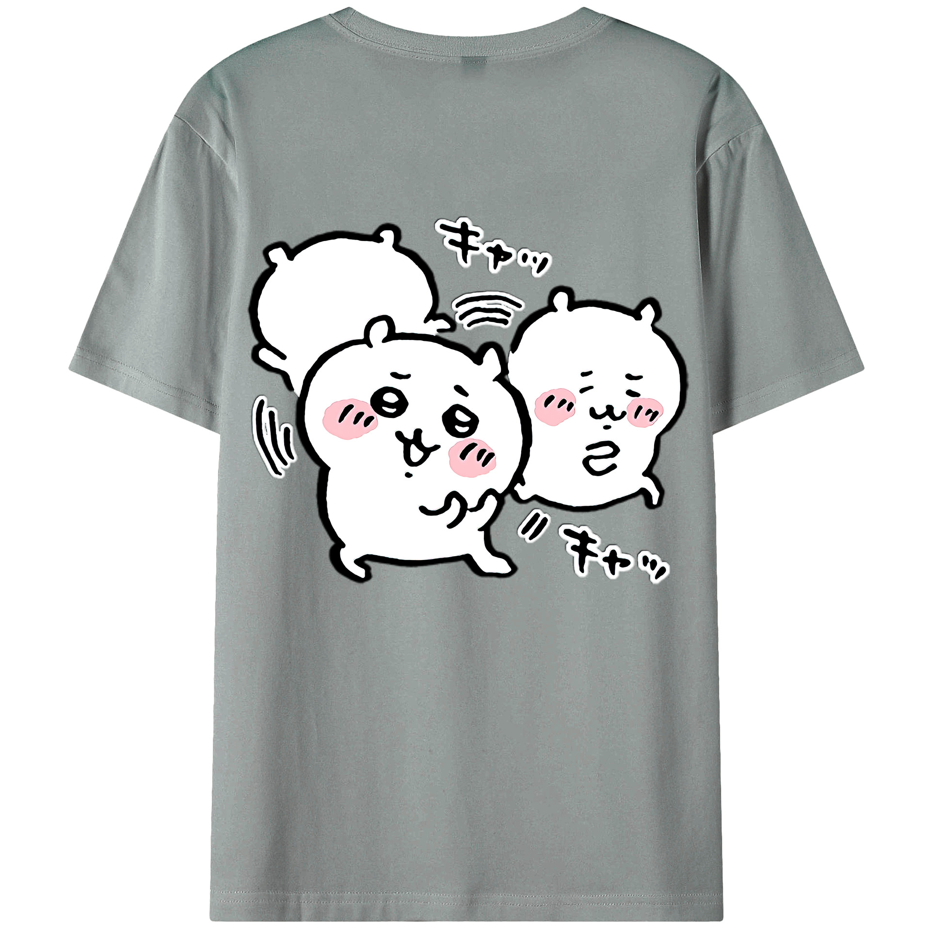 （画像用） ちいかわ ちいかわ Chii-kawa chiikawa 綿100％ メンズ半袖Tシャツ（バックプリント） 通気性